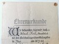 Ehrenurkunde DRL für den Sieg bei den Reichsjugendwettkämpfen 1922