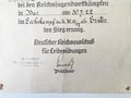 Ehrenurkunde DRL für den Sieg bei den Reichsjugendwettkämpfen 1922