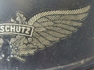 Stahlhelm Luftschutz, guter Zustand, entnazifiziert