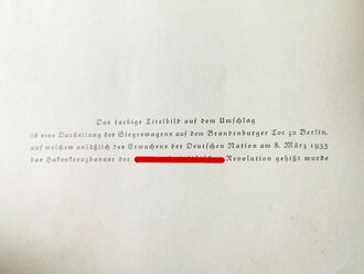 Sammelbilderalbum " Kampf ums Dritte Reich" komplett, angeschmutzt, auf der ersten Seite diverse Kinderklebebilder