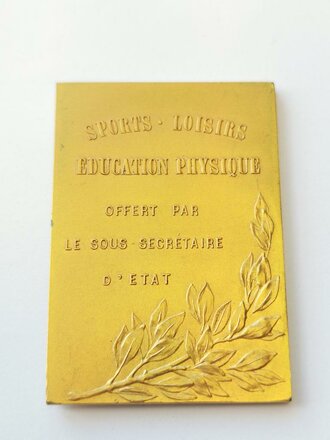 Frankreich, nicht tragbare Plakette in Etui "Sports Loisirs Education Physique"