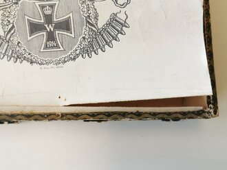 1.Weltkrieg, patriotische Zigarrenschachtel "Maschinengewehr"