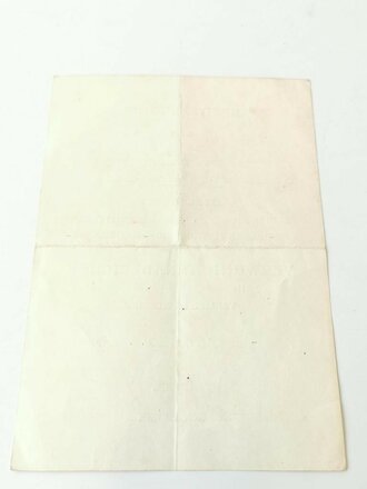 Besitzzeugnis zum Verwundetenabzeichen schwarz, ausgestellt am 25.9.1944 für einen Angehörigen im 7./Fsch. Jäg. Rgt. 9