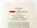 Großformatige Anstellungsurkunde als Hauptmann ( Ing), ausgestellt 1939, eigenhändige Unterschrift Oberbefehlshaber des Heeres von Brauchitsch