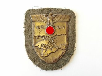 Krimschild 1941/42 auf Heeresstoff, Eisen bronziert
