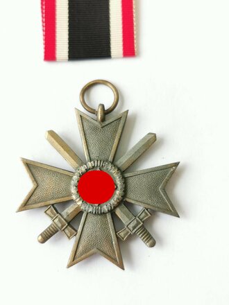 Kriegsverdienstkreuz 2. Klasse mit Schwertern, Zink bronziert, im Bandring "53" für  Glaser & Sohn, Dresden