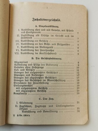 H.Dv.130/4b Ausbildungsvorschrift für Infanterie, datiert 1938, A6, 51 Seiten