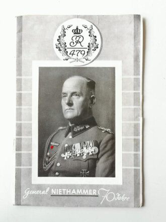 General Niethammer 70 Jahre, Vereins-Nachrichten, Calw 10. Mai 1938, A5, der Umschlag leider lose, 36 Seiten