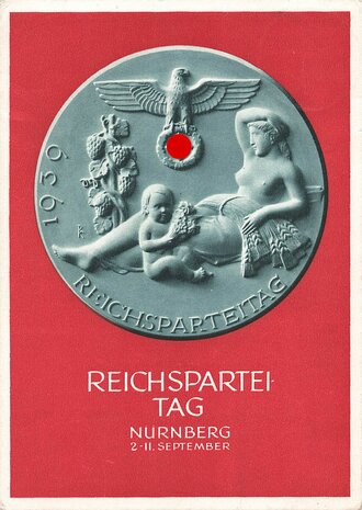 III. Reich - farbige Propaganda-Postkarte - " Reichsparteitag Nürnberg 1939 ", gelaufen
