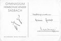 Propagandakarte "Abitur 1938 Gymnasium Heimschule Lander Sasbach"