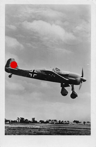 Ansichtskarte Unsere Luftwaffe "Focke-Wulf Jäger FW 190 mit Doppelsternmotor"