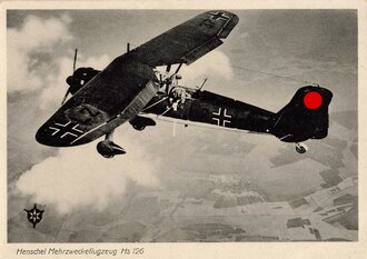 Ansichtskarte Luftwaffe "Henschel Mehrzweckflugzeug Hs 126"