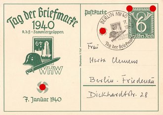Ansichtskarte Winterhilfswerk "Tag der Briefmarke 1940"