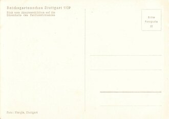 Ansichtskarte Reichsgartenschau Stuttgart 1939 "Blick vom Akazienwäldchen auf die Ehrenhalle des Reichsnährstandes"