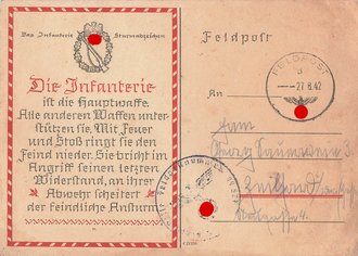 Ansichtskarte "Die Infanterie", datiert 1942
