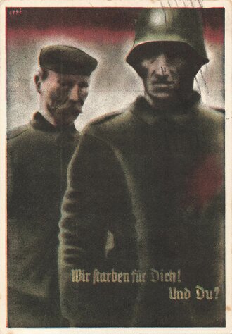 Ansichtskarte "Wir starben für Dich! Und du?", datiert 1935