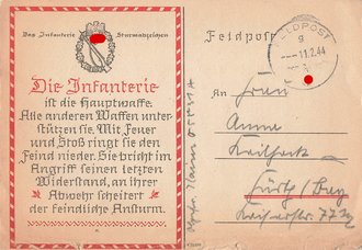 Ansichtskarte "Die Infanterie", datiert 1944