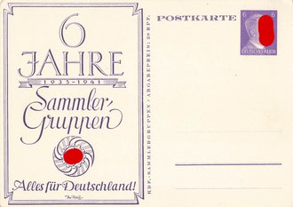 Ansichtskarte "6 Jahre Sammlergruppen 1935 - 1941"