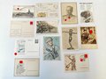12 Postkarten / Ansichtskarten aus der Zeit des III.Reiches, meist defekt