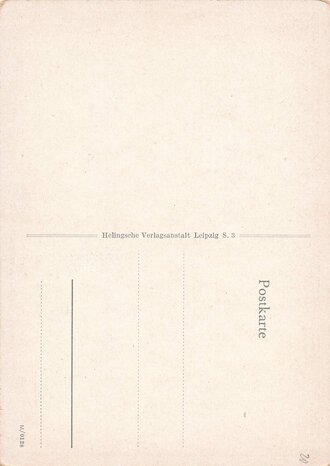 Ansichtskarte "Sturmbootübergang im Osten" von Padua, ausgestellt auf der Großen Internationalen Kriegsausstellung Wien 1942