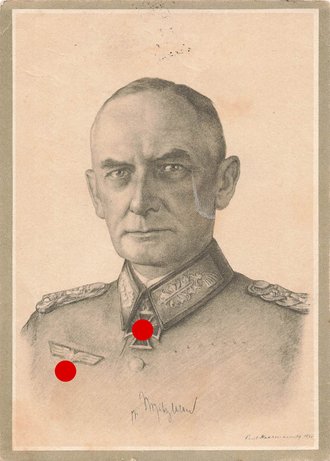 Ansichtskarte Der Führer und seine Generale des Heeres " Generalfeldmarschall von Witzleben", datiert 1942
