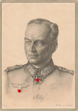 Ansichtskarte Der Führer und seine Generale des Heeres " Generalfeldmarschall von Kluge", datiert 1942