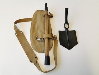 British Pattern 37 entrenching tool and cover, both 1944 dated