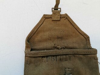 British 1943 dated Bren spare barrel bag, well used