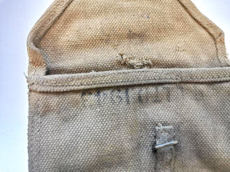 British 1943 dated Bren spare barrel bag, well used