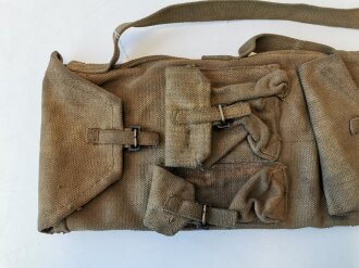 British 1943 dated Bren spare barrel bag, well used