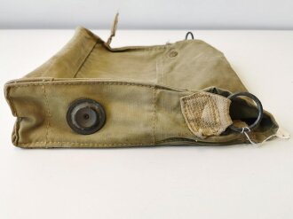 British WWII gas mask carrying bag, used