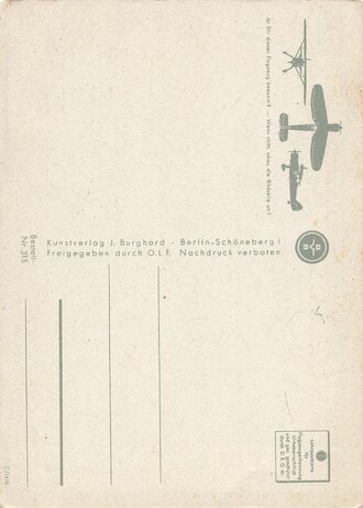 Ansichtskarte "Aufklärungsflugzeug Henschel...