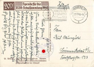 Willrichkarte "Ingeborg Teuffenbach", datiert 1940