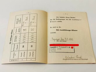 Deutsches Jungvolk, Besitzzeugnis und Schießbuch zum Schießabzeichen eines Angehörigen im Fähnlich 4/708 Speyer