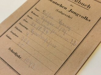 Deutsches Jungvolk, Besitzzeugnis und Schießbuch zum Schießabzeichen eines Angehörigen im Fähnlich 4/708 Speyer