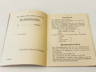 Deutsches Jungvolk, Besitzzeugnis und Schießbuch zum Schießabzeichen eines Angehörigen im Fähnlich 4/708 Speyer