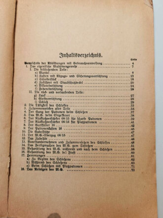 "Das Maschinengewehr 08/15" Berlin 1918 mit 76 Seiten, Einband defekt