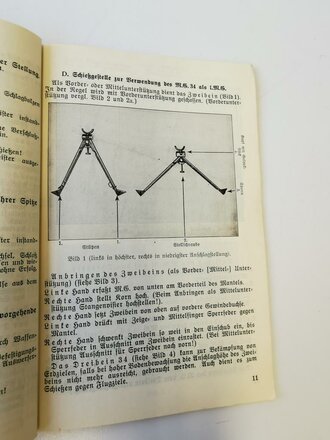 "MG34 Merkbuch für das Gerät und seine Verwendung als l. und s.MG" von 1938 mit 38 Seiten