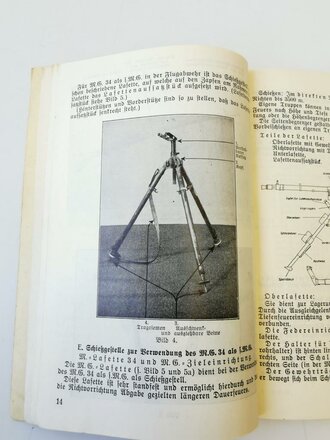 "MG34 Merkbuch für das Gerät und seine Verwendung als l. und s.MG" von 1938 mit 38 Seiten