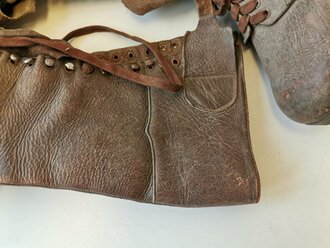 Paar hohe Stiefel für Angehörige von Parteiverbänden. Ungereinigtes Paar, Sohlenlänge 29,5cm