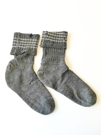 Paar Stricksocken Wehrmacht, stark getragenes Paar