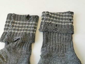 Paar Stricksocken Wehrmacht, stark getragenes Paar