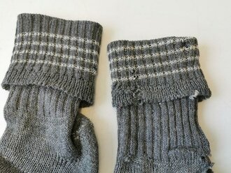 Paar Stricksocken Wehrmacht, stark getragenes Paar