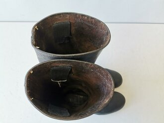 Paar Stiefel für Mannschaften der Wehrmacht . Geschwärzte Kammerstücke einer Flieger Horst Kompanie. Getragenes Paar, Sohlenlänge 31cm