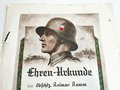 Gruppe Verleihungsurkunden für den Träger des Deutschen Kreuz in Gold Unteroffizier Reimar Ramm, Angehöriger IR/ Gr. 220. Seltener Nachlass eines tapferen Feldwebel.