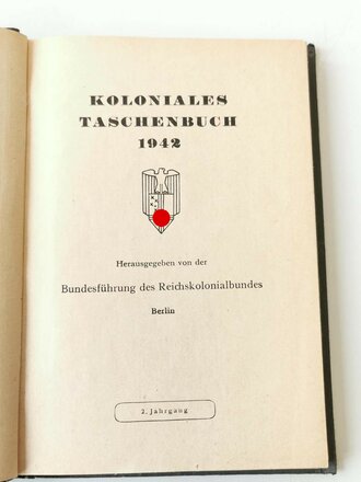 "Koloniales Taschenbuch 1942" mit 248 Seiten, ungebraucht