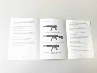 Maschinenpistole MP5 SD, 6 seitiges Prospekt von Heckler & Koch, Druckvermerk von 1977