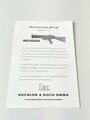 Maschinenpistole MP5 SD, 6 seitiges Prospekt von Heckler & Koch, Druckvermerk von 1977