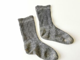 Paar Wollsocken für Angehörige der Wehrmacht. Getragenes Paar