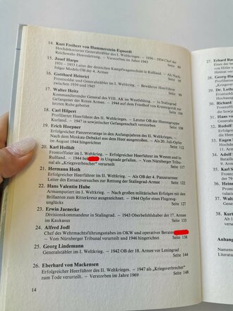 "Die Generalobersten des Heeres - Inhaber höchster deutscher Kommandostellen 1933-1945", 224 Seiten, gebraucht, DIN A5